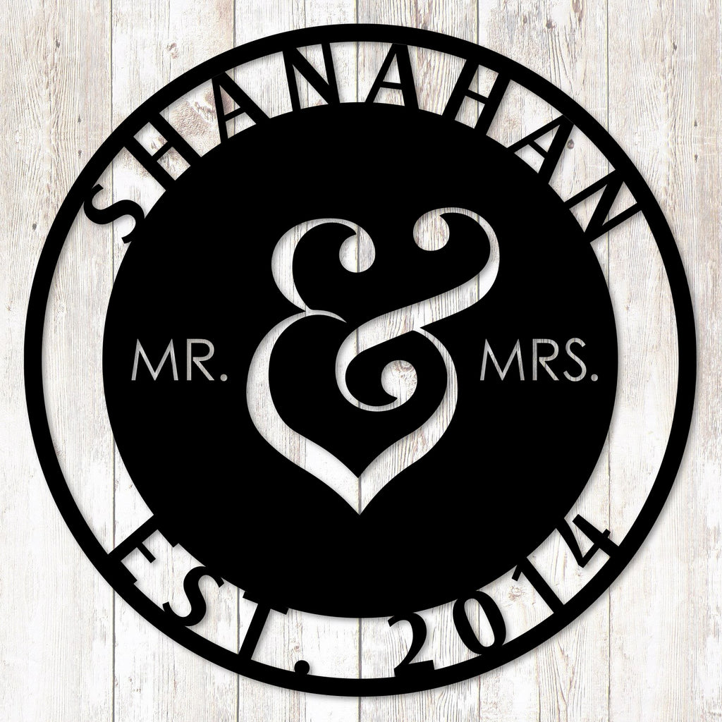 Personalized Mr. & Mrs. Ampersand Monogram Art