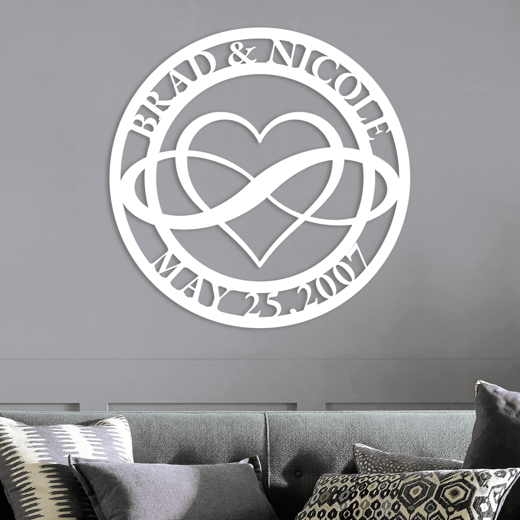  Custom Infinity Metal Sign, Infinity Heart Wall Decor