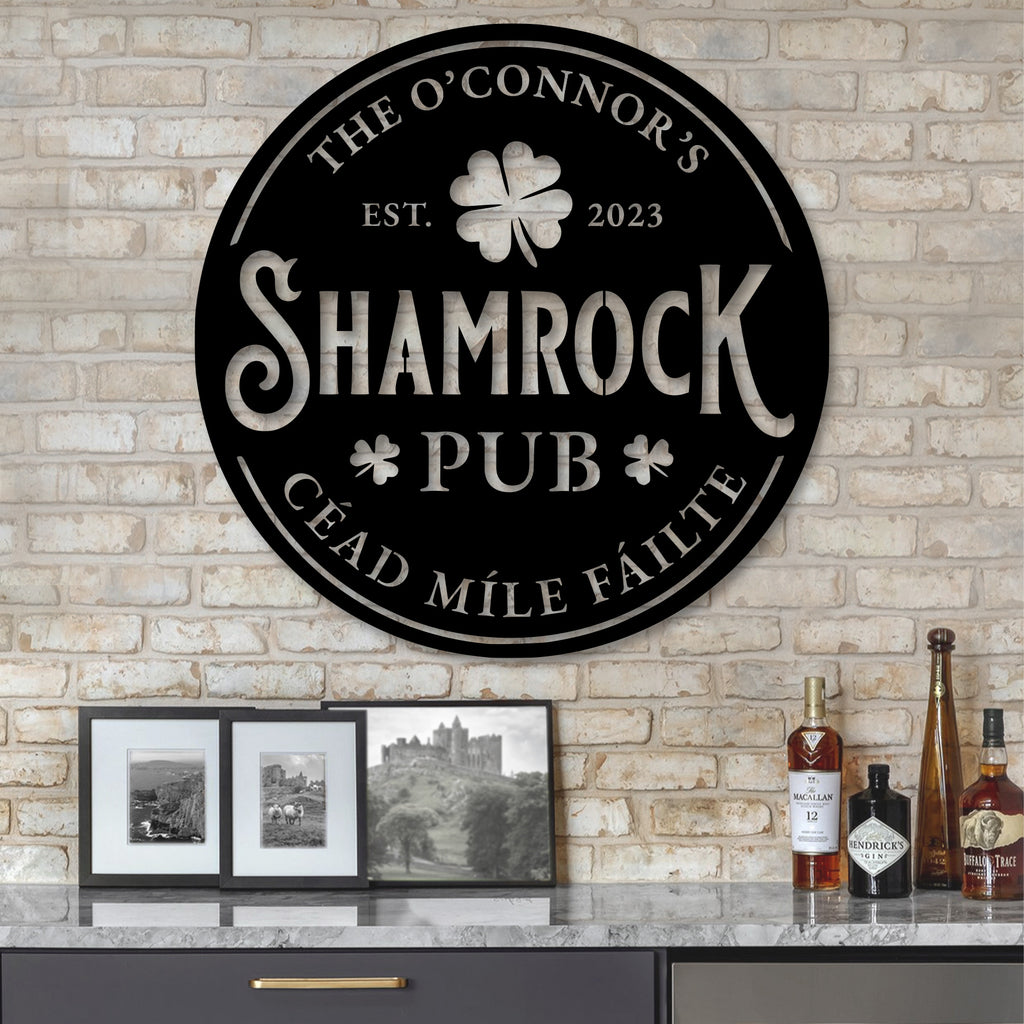 Custom Shamrock Pub Sign