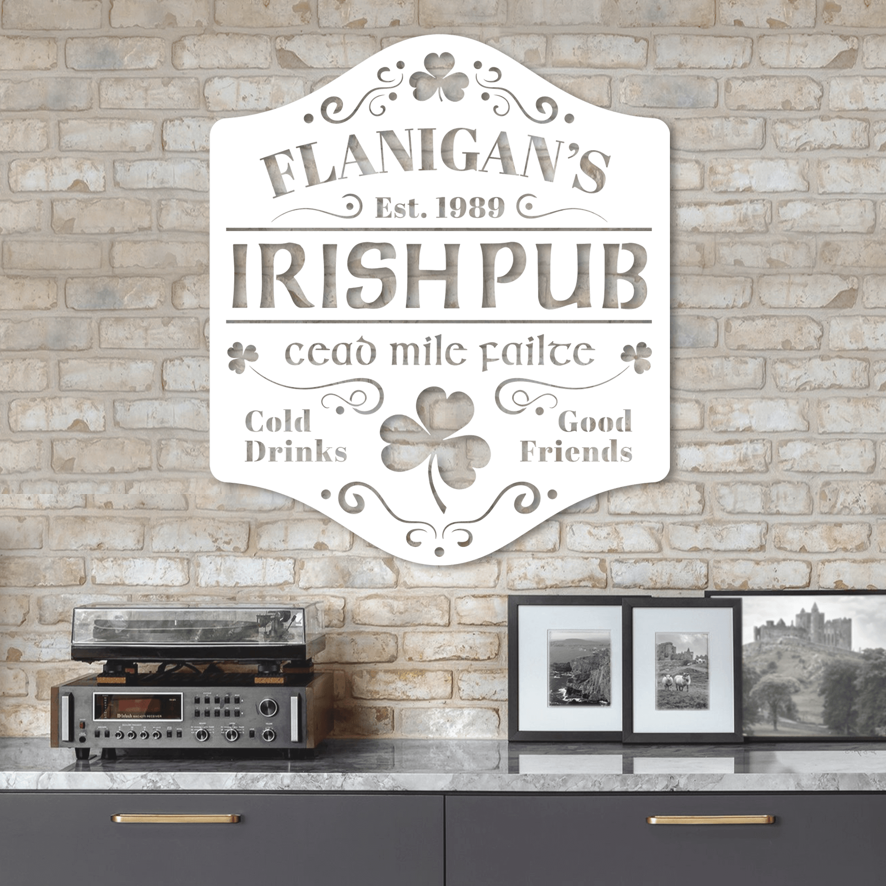 Gaelic welcome;Irish Welcome Sign; céad míle fáilte; Irish Pub Welcome; Irish Pub buy Decor