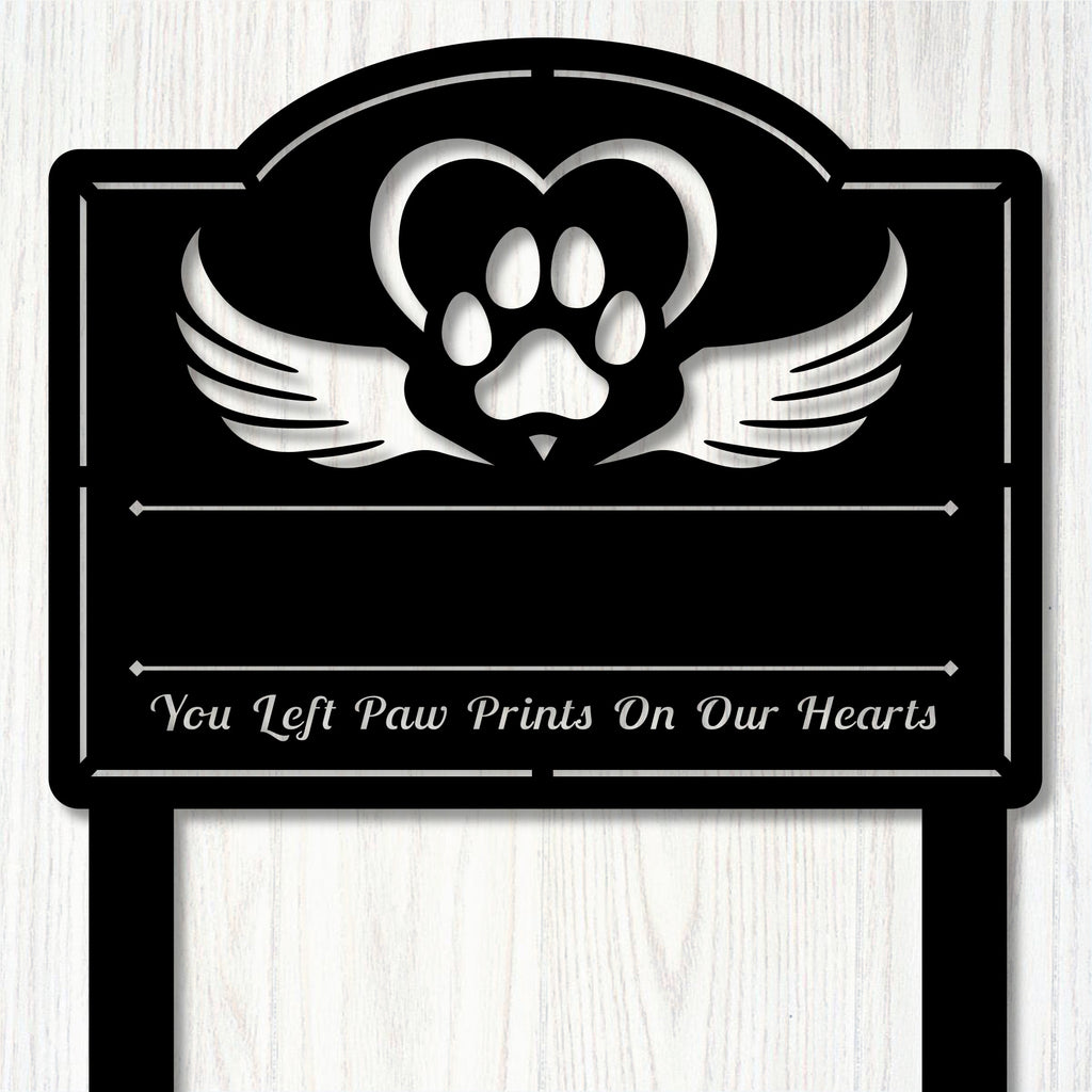 Paw Prints On Our Hearts Dog Memorial Stake