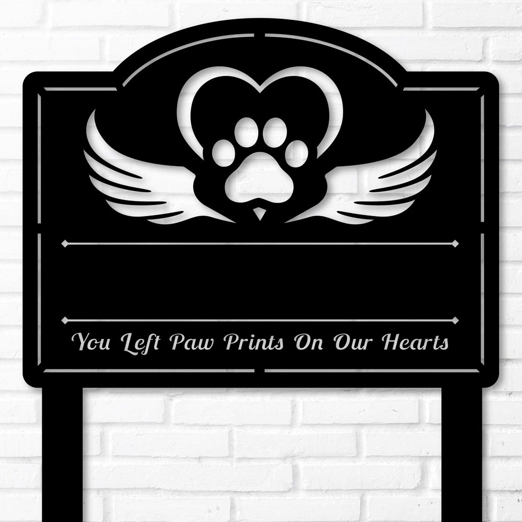 Paw Prints On Our Hearts Cat Stake