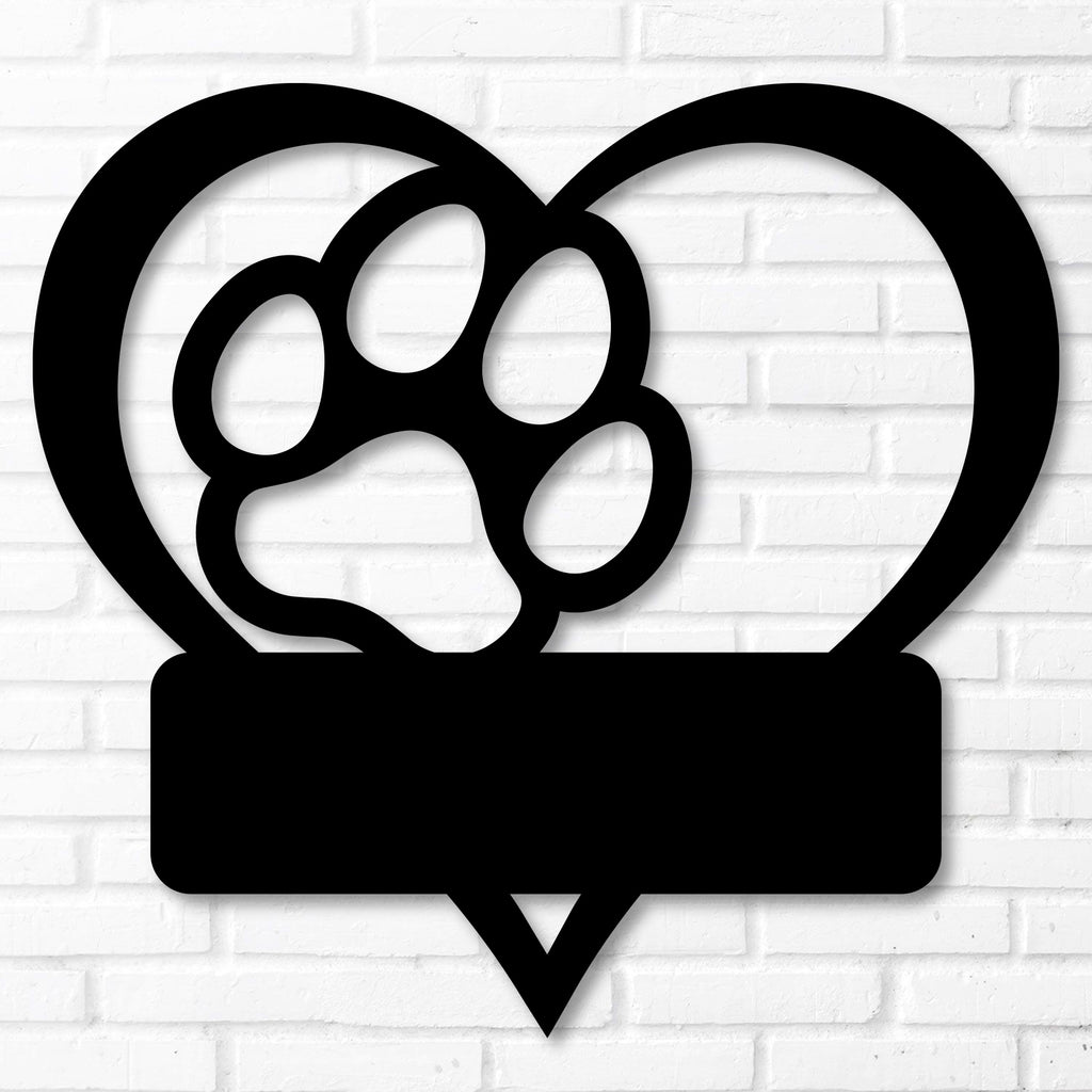 Dog Memorial Heart with Paw