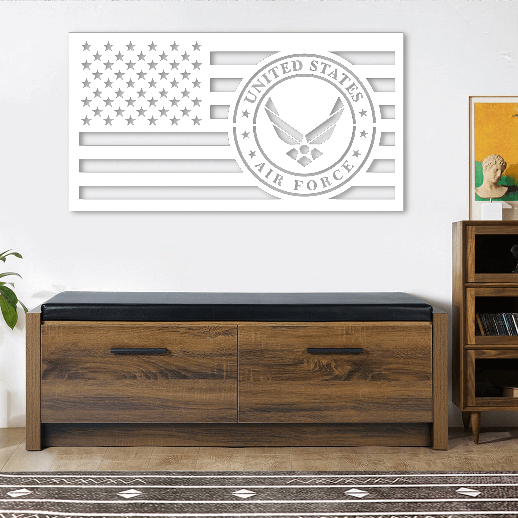 Air Force American Flag Wall Art | Metal Military Decor