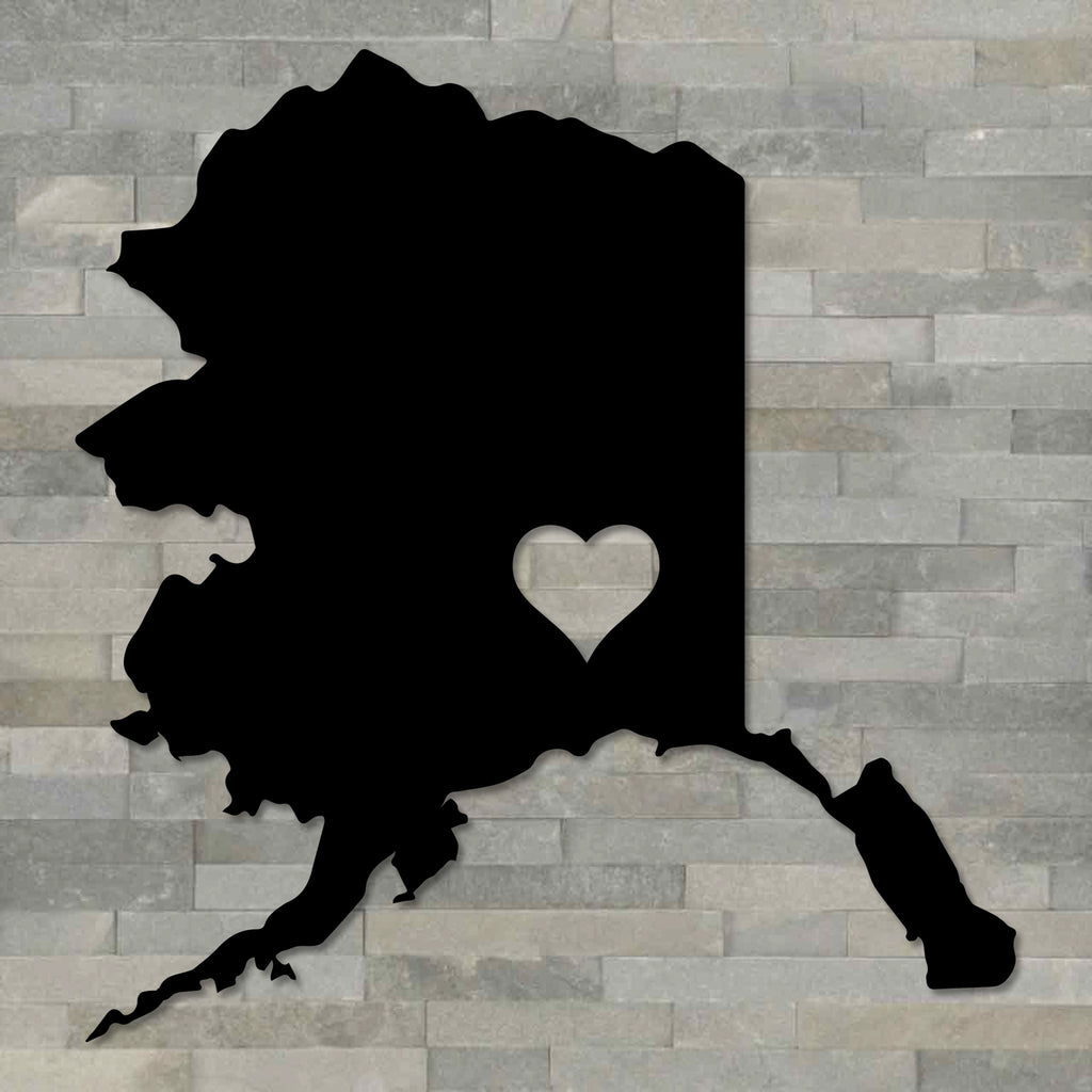 Alaska Heart Metal Wall Art