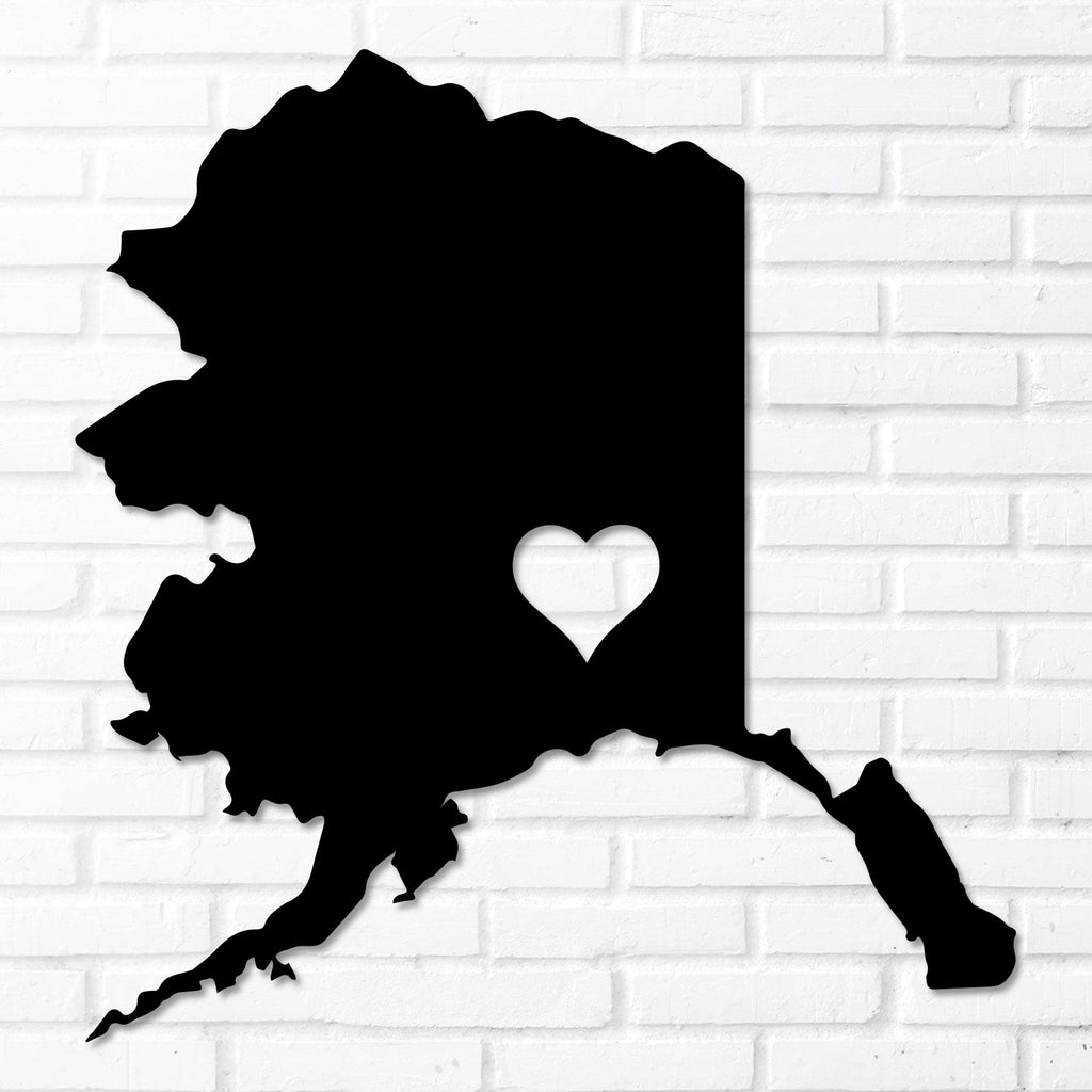 Alaska Heart Metal Wall Art