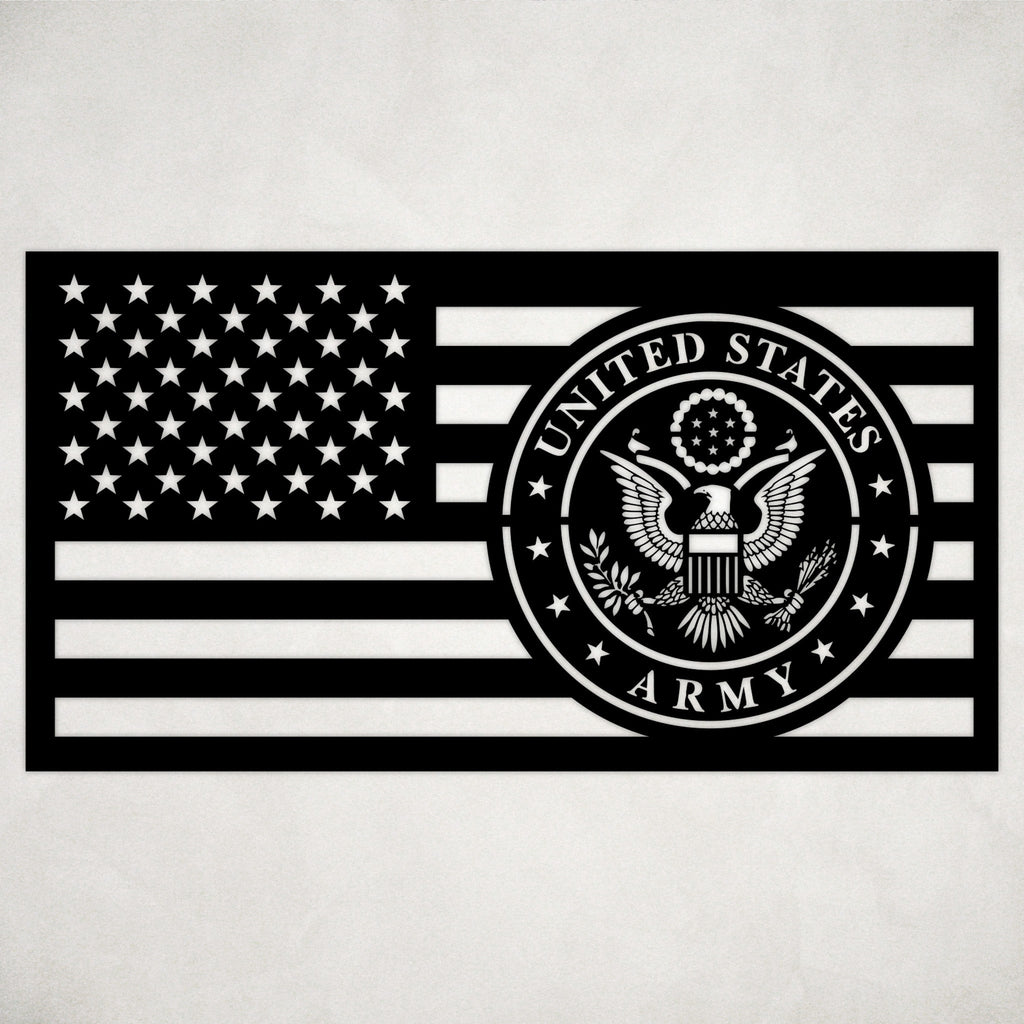 American Army Seal Flag Metal Wall Art