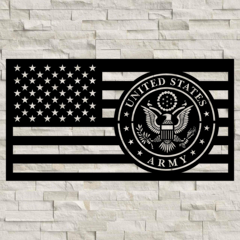 American Army Seal Flag Metal Wall Art