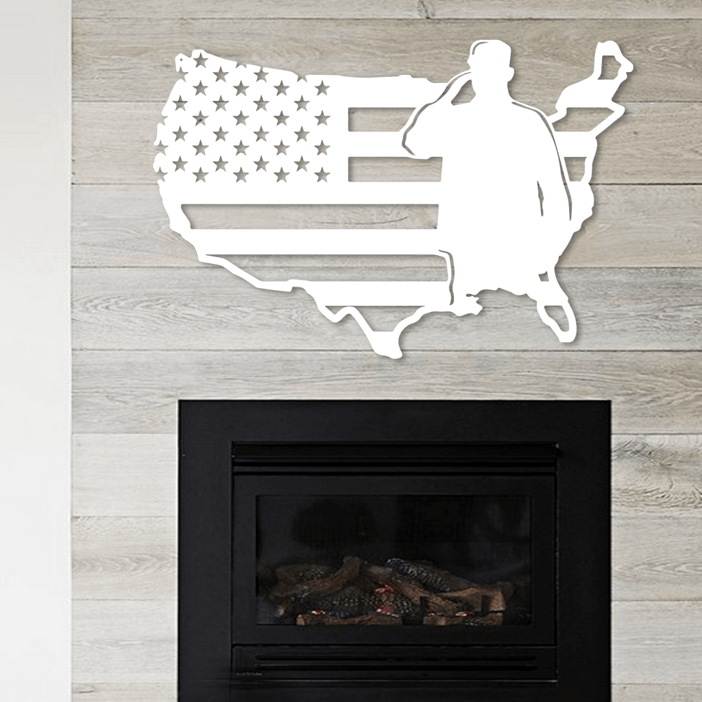 American Flag Salute Metal Wall Art