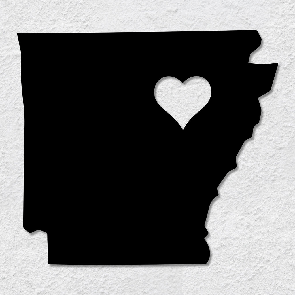 Arkansas Heart Metal Wall Art