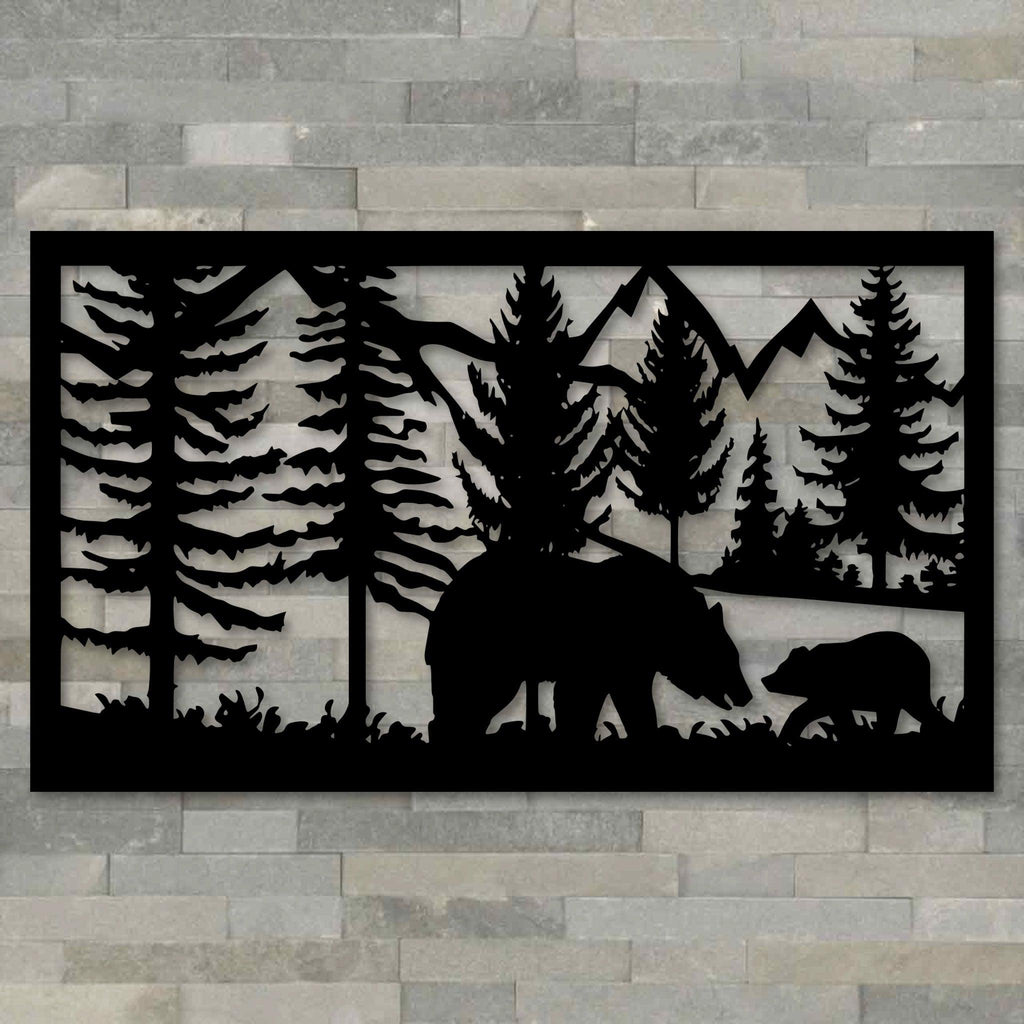 Bears & Woods Metal Wall Art