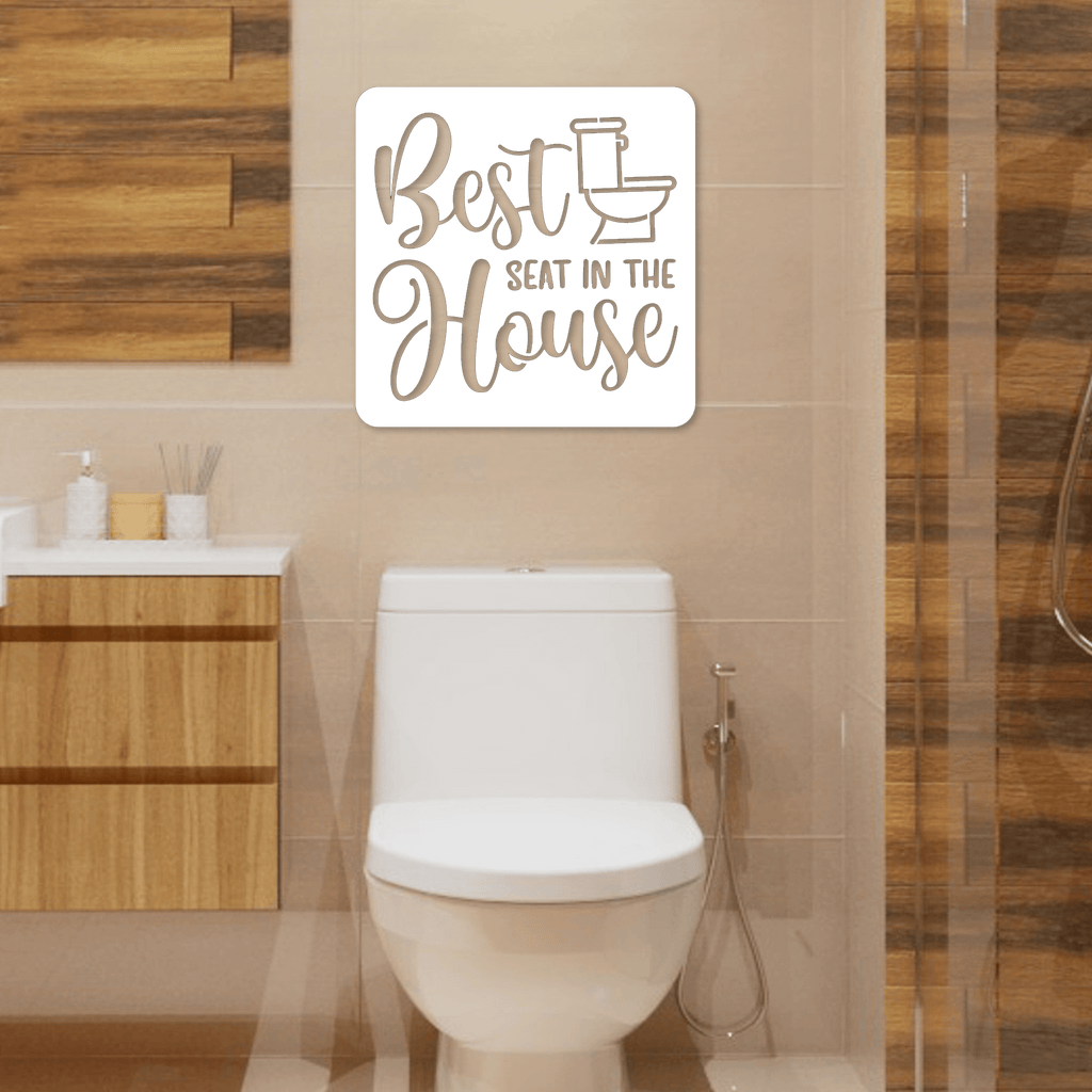 Best Seat in the House Bathroom Metal Word Art