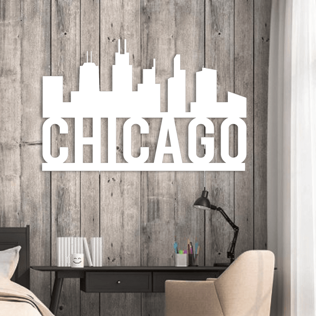 Chicago Skyline Metal Wall Decor
