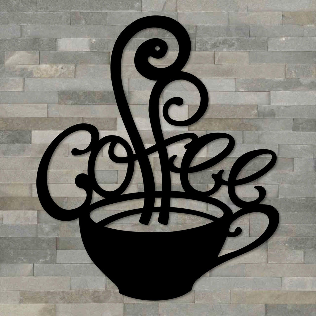 Coffee Cup Metal Wall Decor