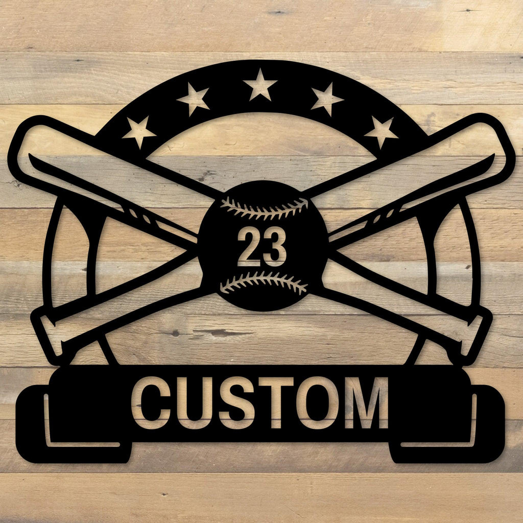 Custom Baseball All Star Metal Wall Art
