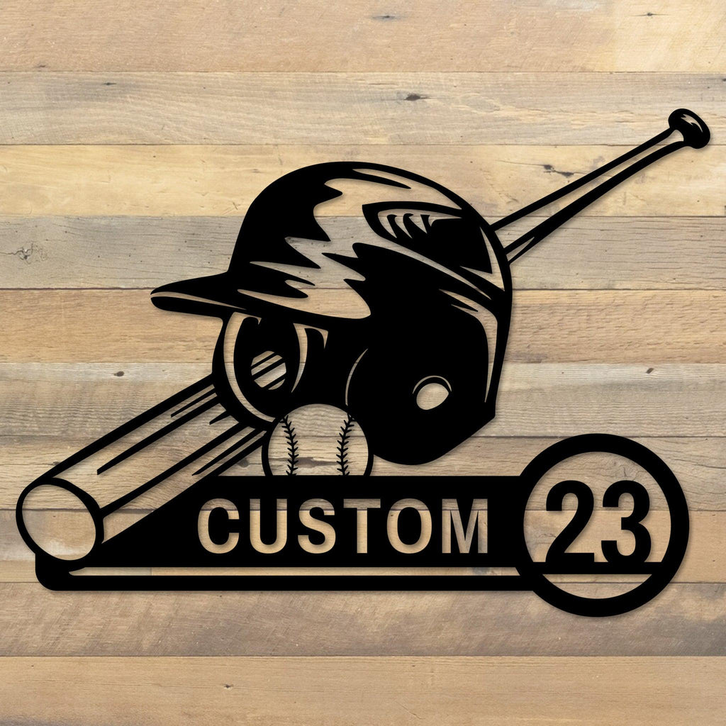 Custom Baseball Gear Metal Wall Art