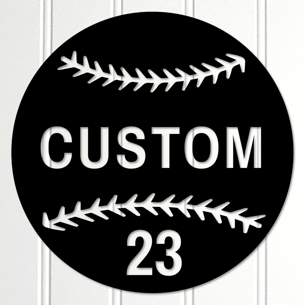 Baseball Decor Custom Metal Art