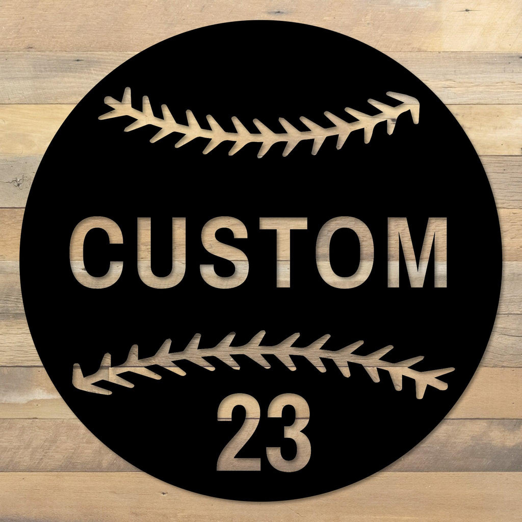 Baseball Decor Custom Metal Art