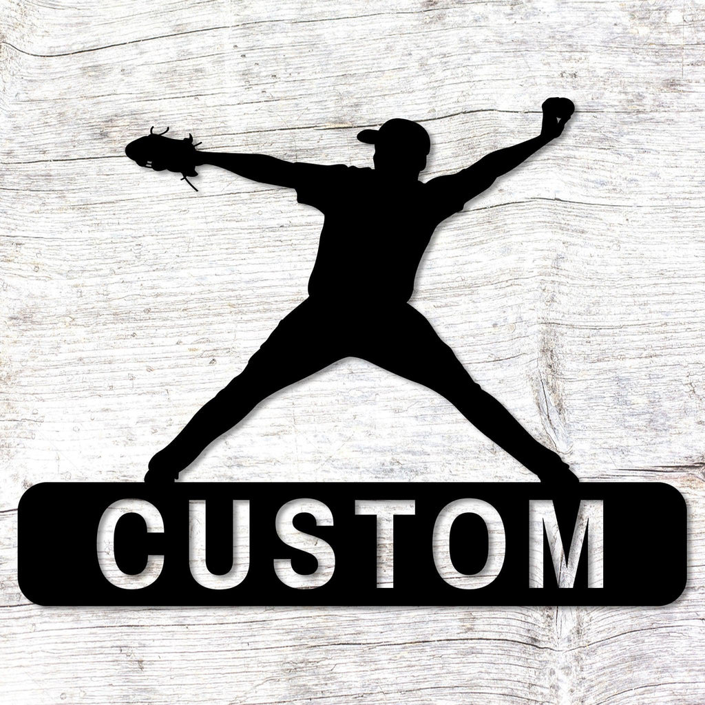 Baseball Player Custom Metal Decor