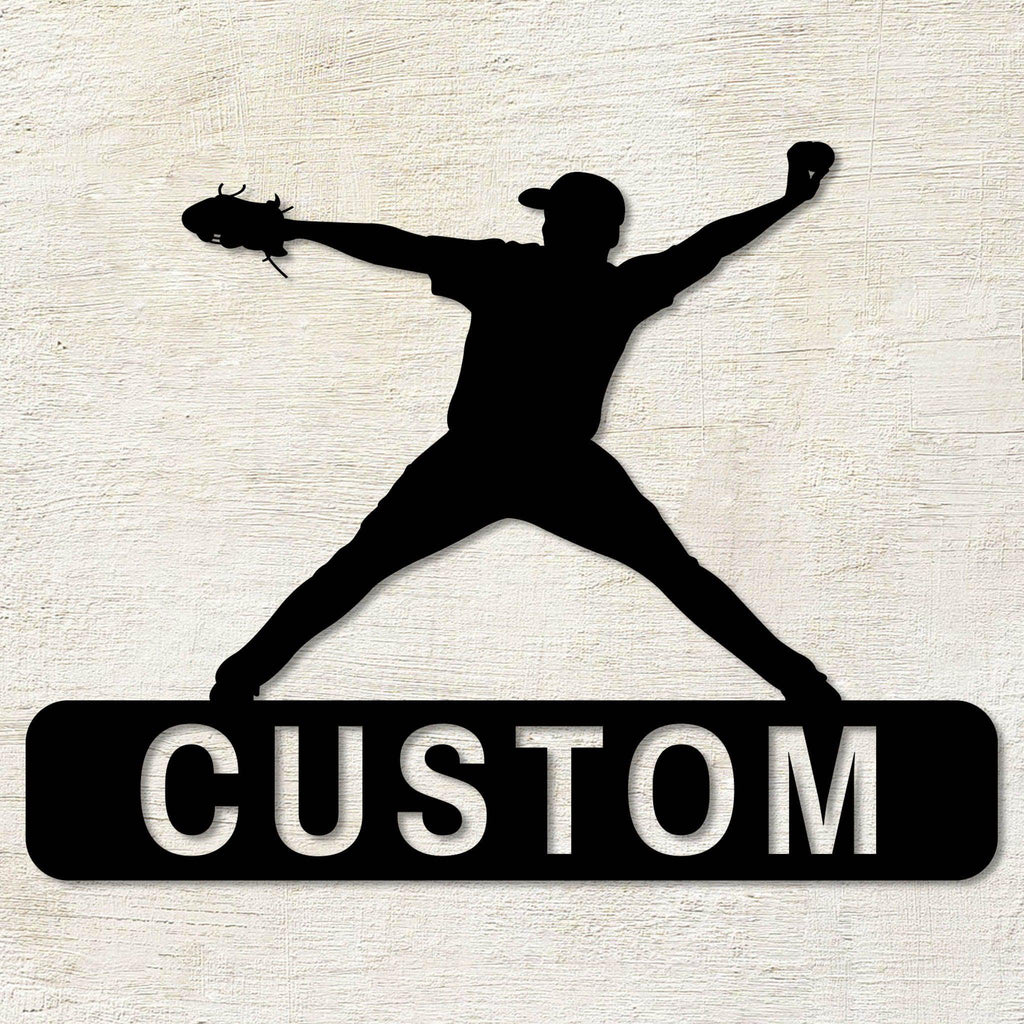 Baseball Player Custom Metal Decor