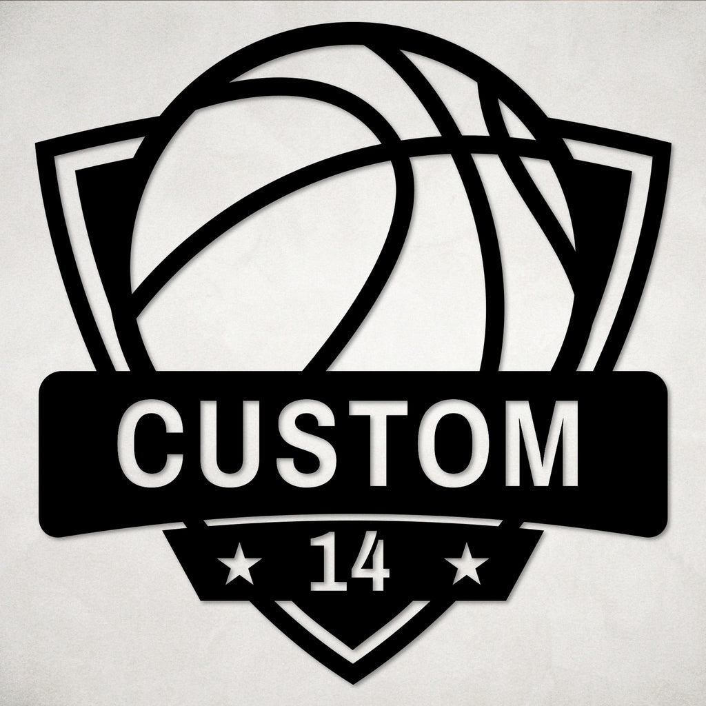 Basketball Decor Custom Shield Metal Art