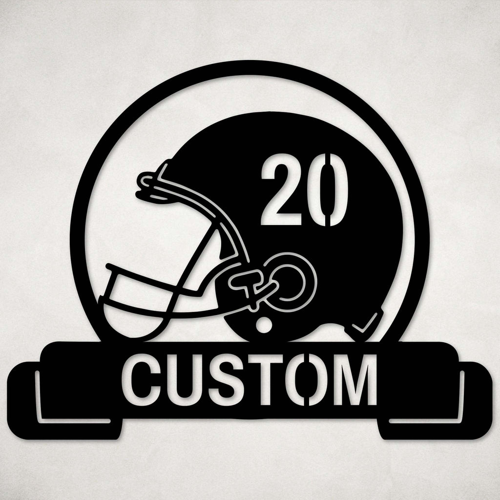 Football Helmet Custom Metal Wall Art