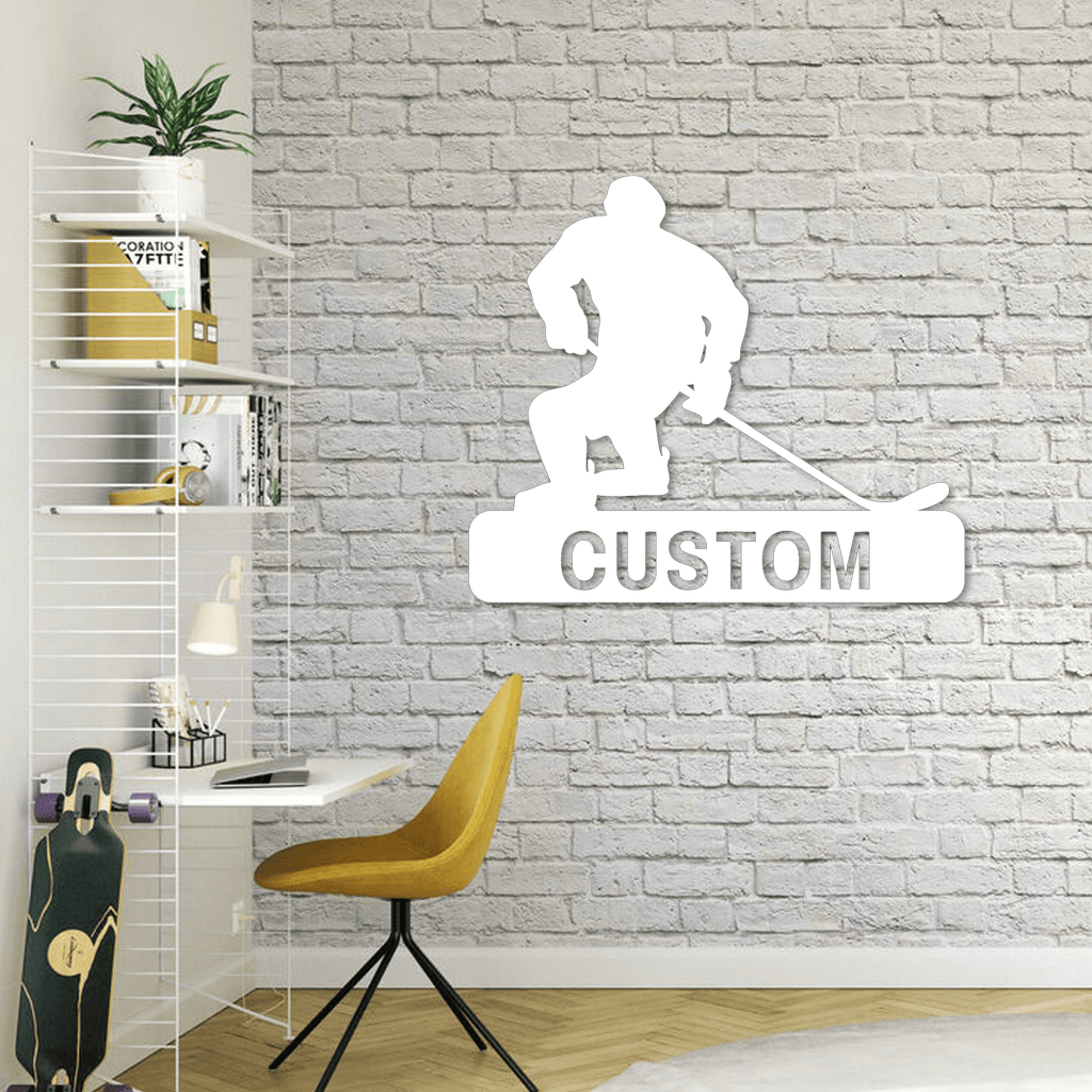 Custom Hockey Player Metal Wall Art