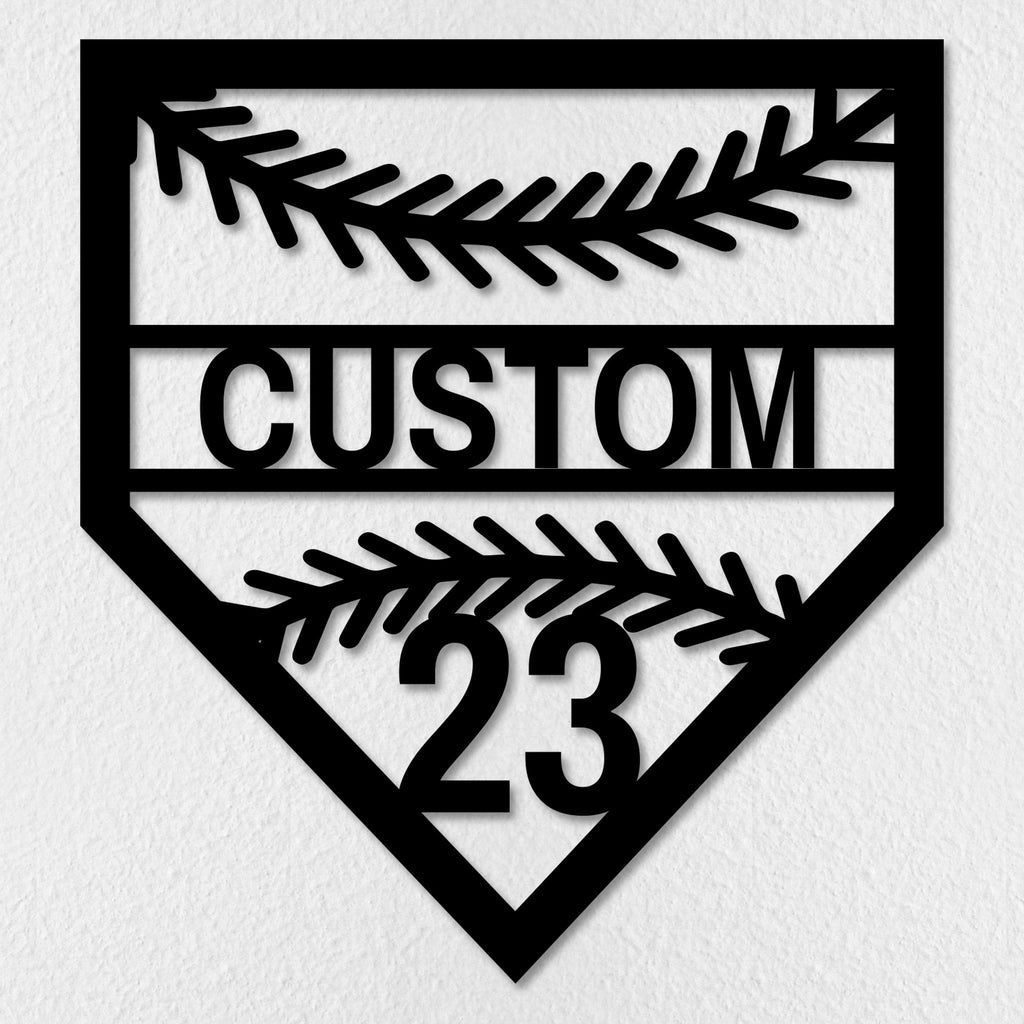 Baseball Home Plate Custom Metal Wall Art