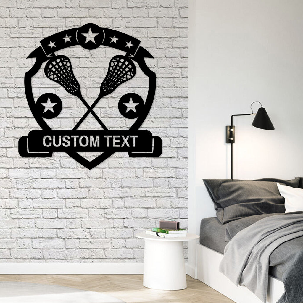 Lacrosse Wall Art, Custom Metal, Sports Decor, Lacrosse Sticks