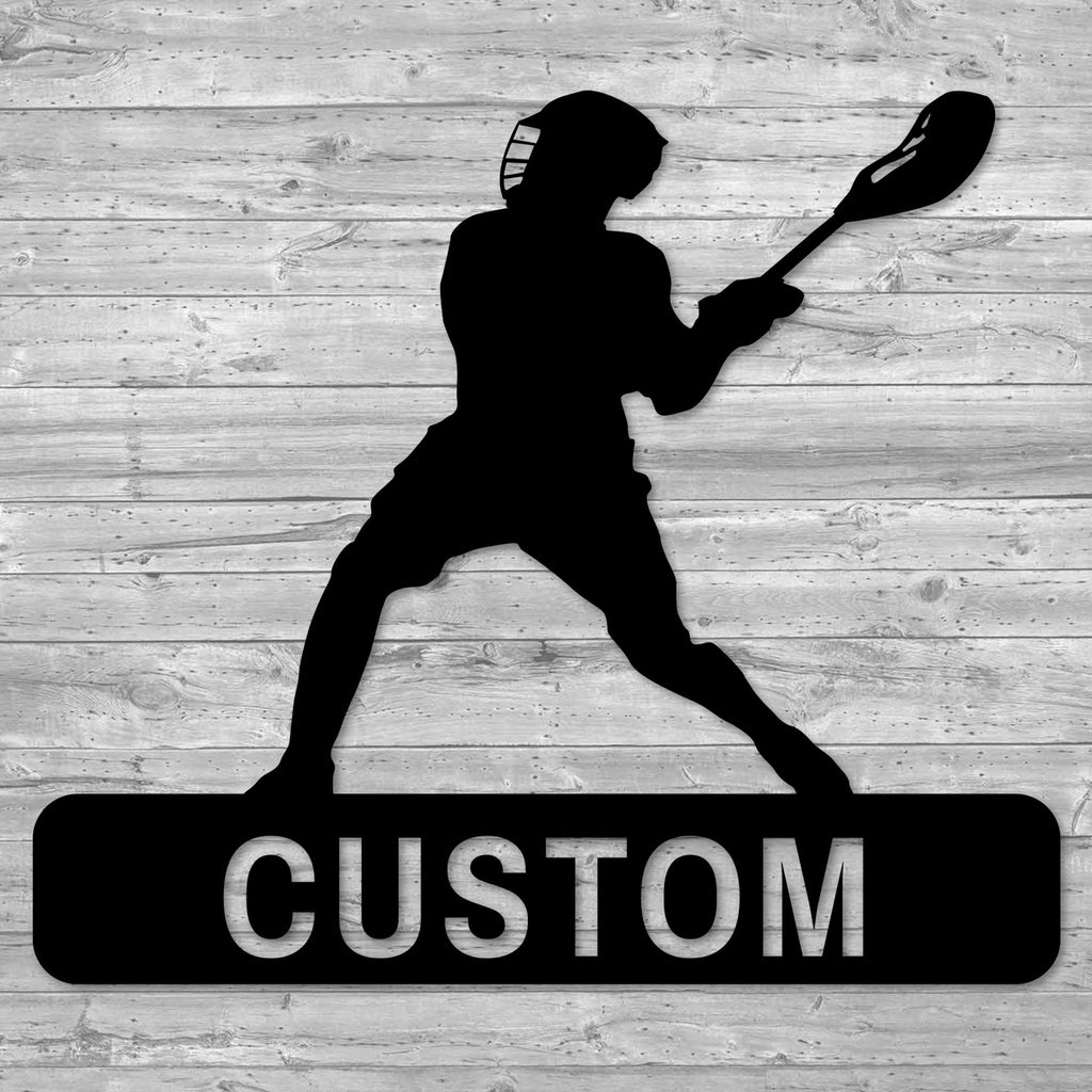Lacrosse Player Custom Metal Wall Art
