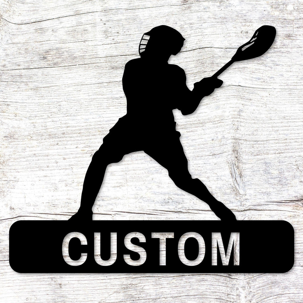 Lacrosse Player Custom Metal Wall Art