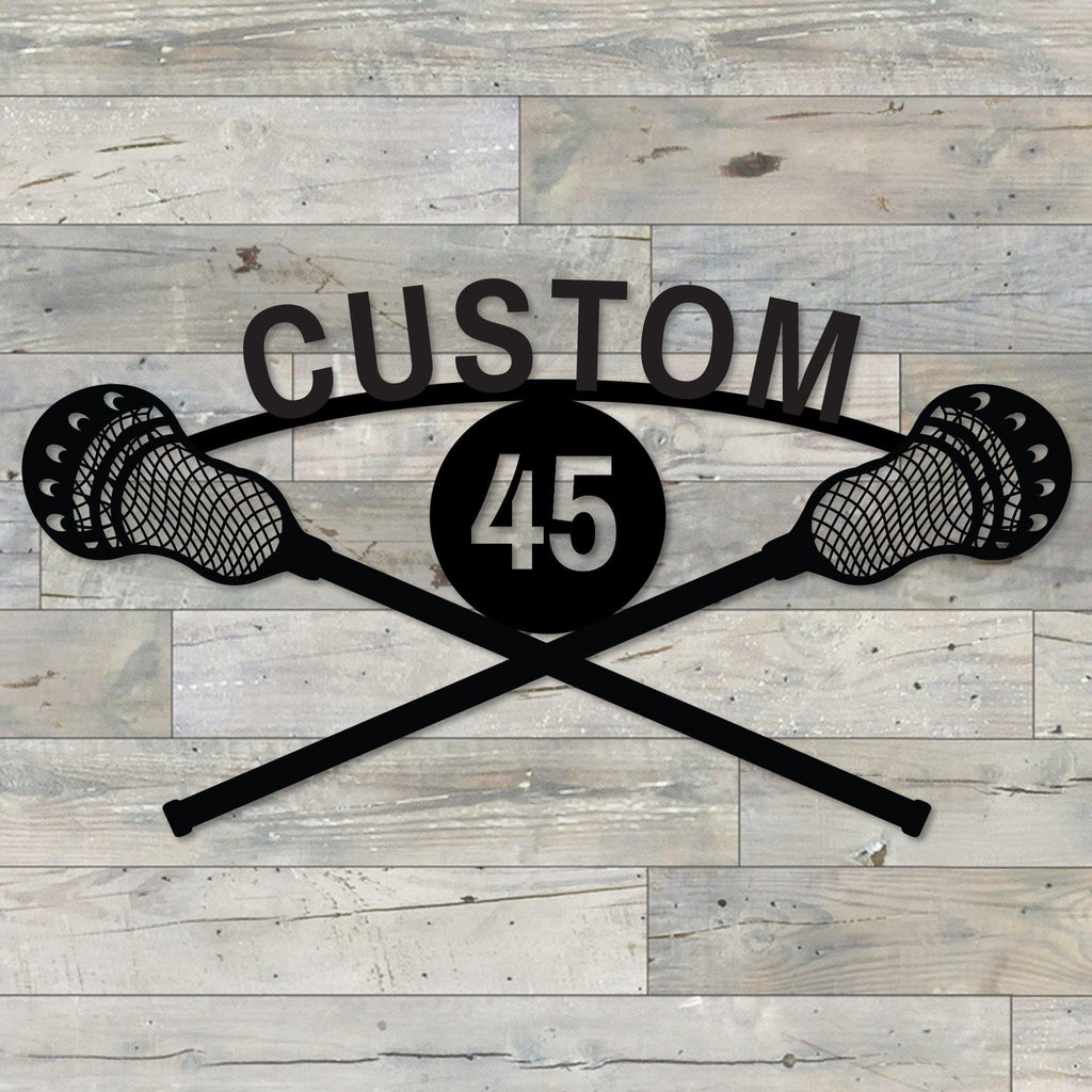 Lacrosse Wall Art, Custom Metal, Sports Decor, Lacrosse Sticks