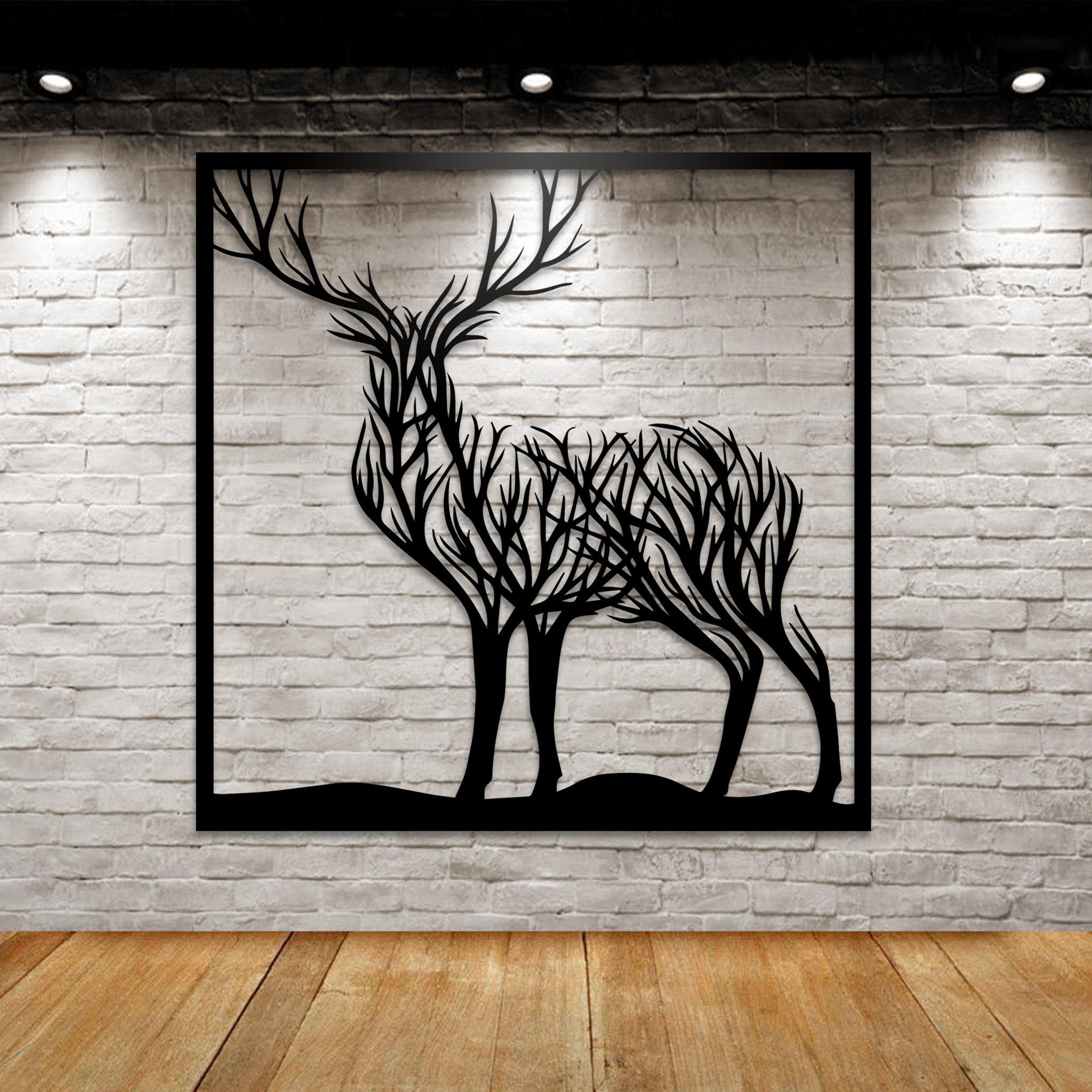 Metal retailer Wall Art Deer, Deer One-Line Wall Art, Deer Metal Wall Art, Metal Wall Art, Wall Decor, Wall Art