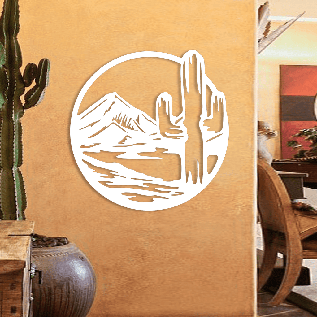 Desert Cactus Scene Metal Wall Art