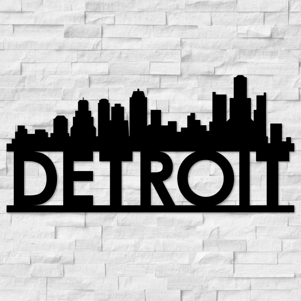 Detroit Skyline Metal Wall Decor