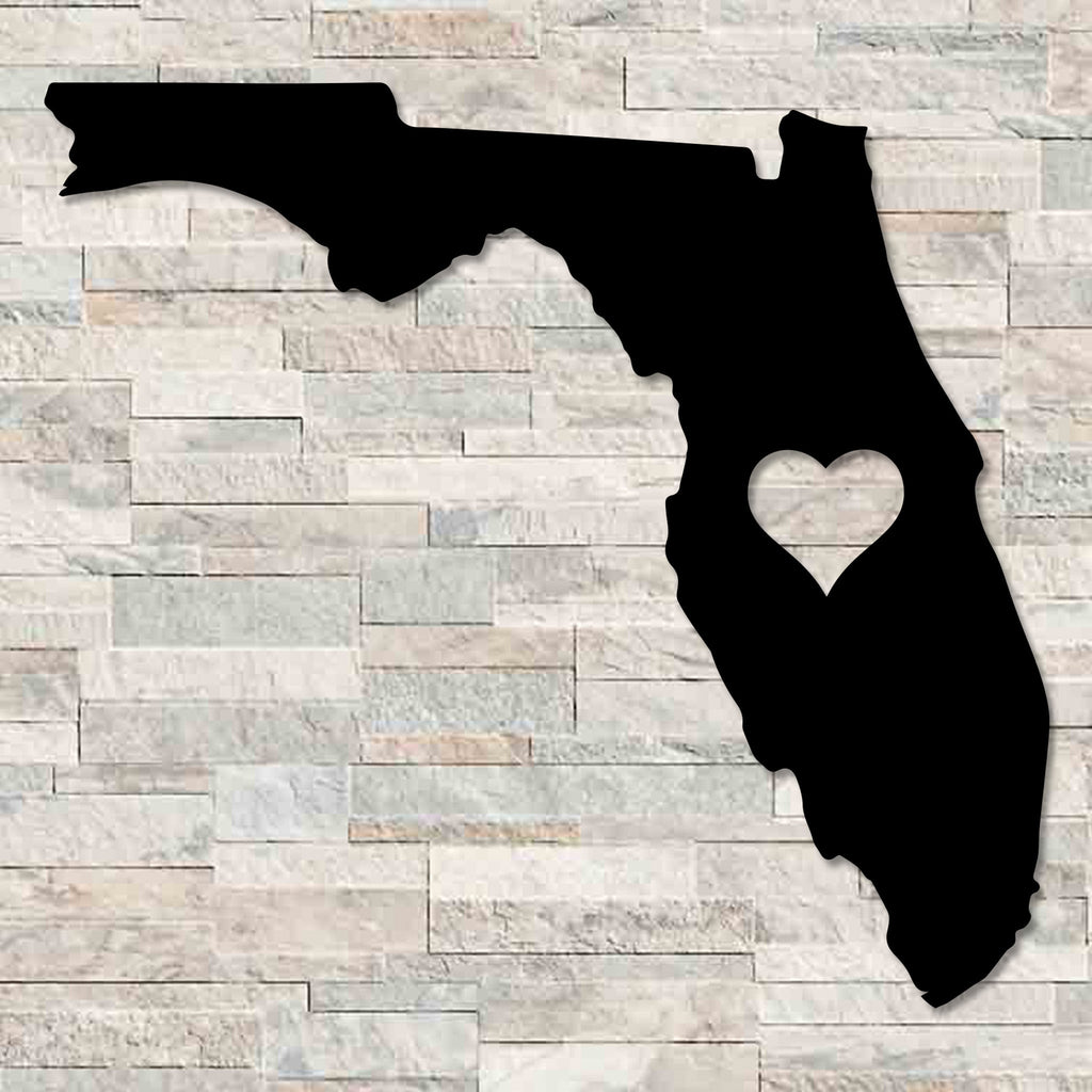 Florida Heart Metal Wall Decor