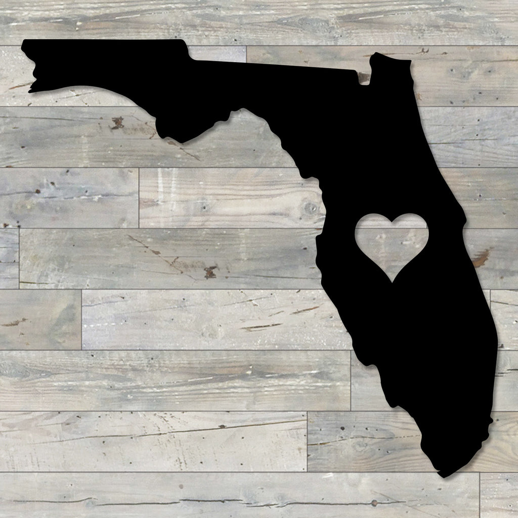 Florida Heart Metal Wall Decor