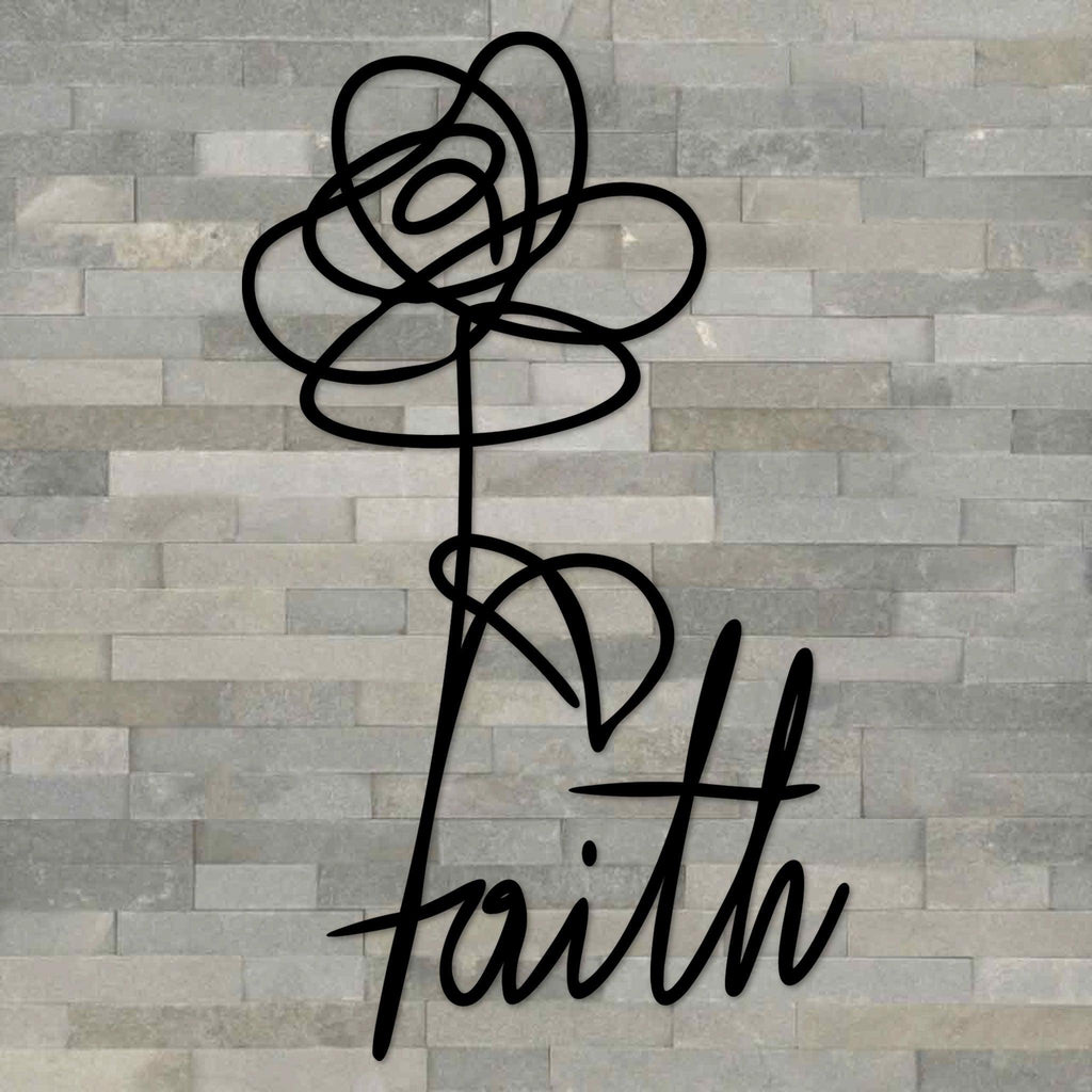 Faith Flower Metal Wall Art