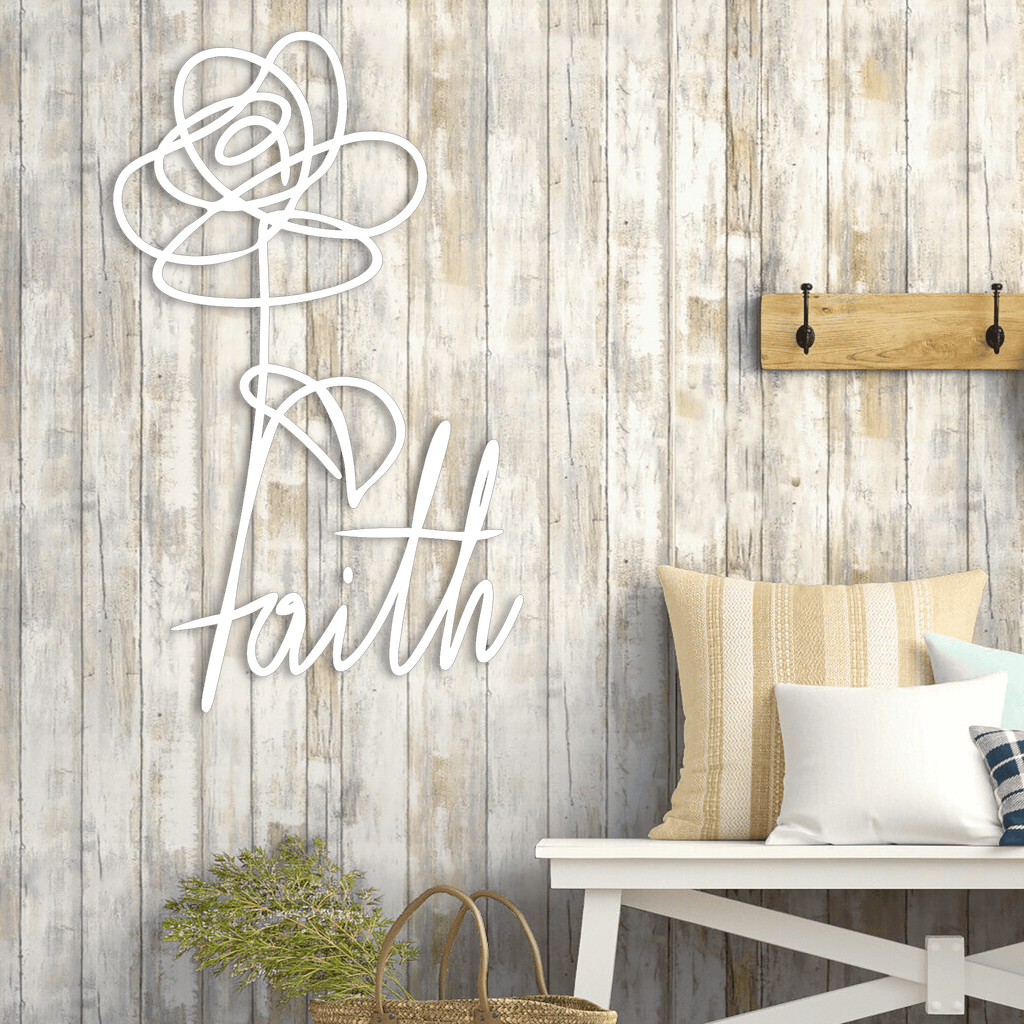 Faith Flower Metal Wall Art