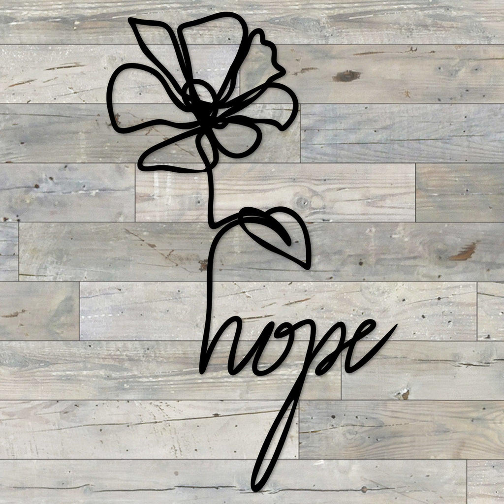 Hope Flower Metal Wall Art