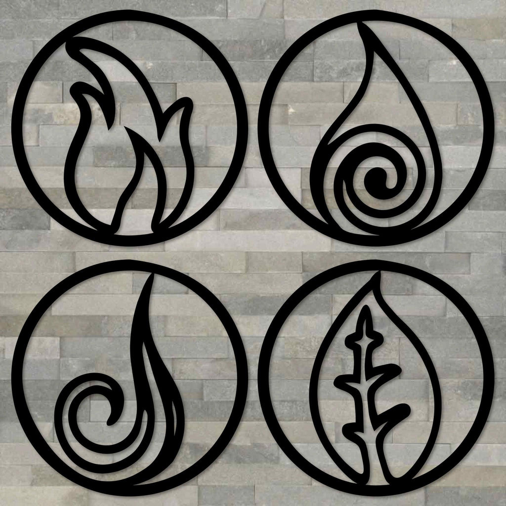 Four Elements - Round Metal Art