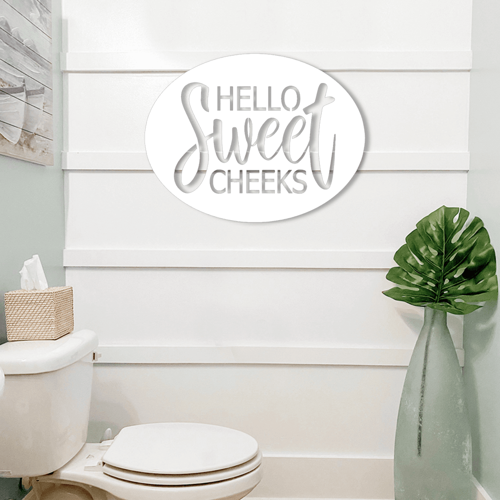 Hello Sweet Cheeks Funny Bathroom Sign