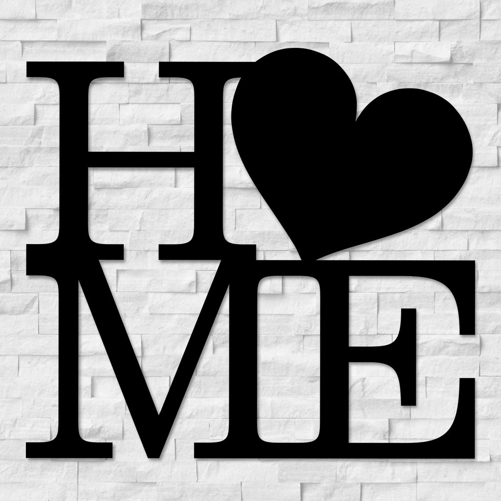 Home With Heart Metal Wall Art