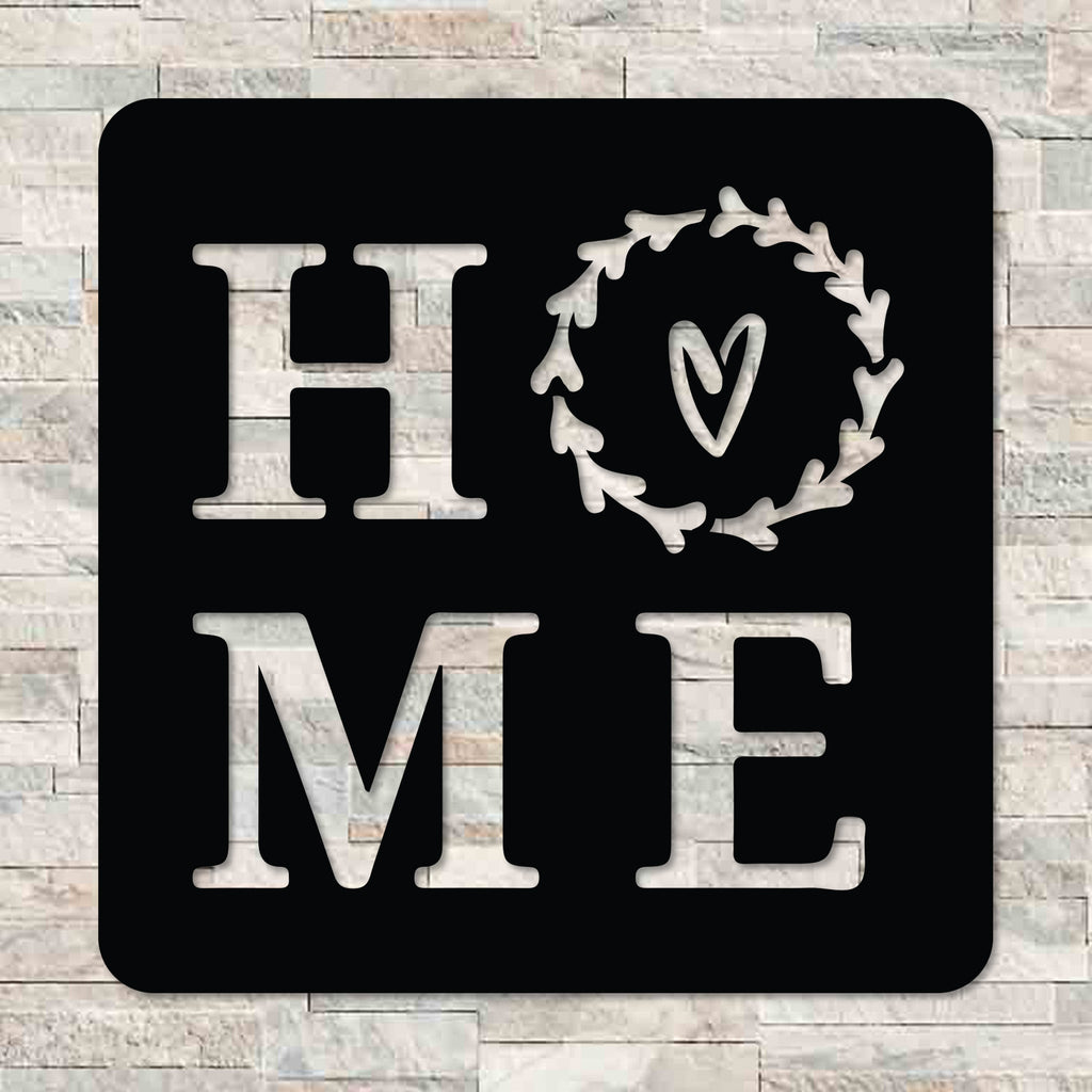 Home Heart Square Metal Sign