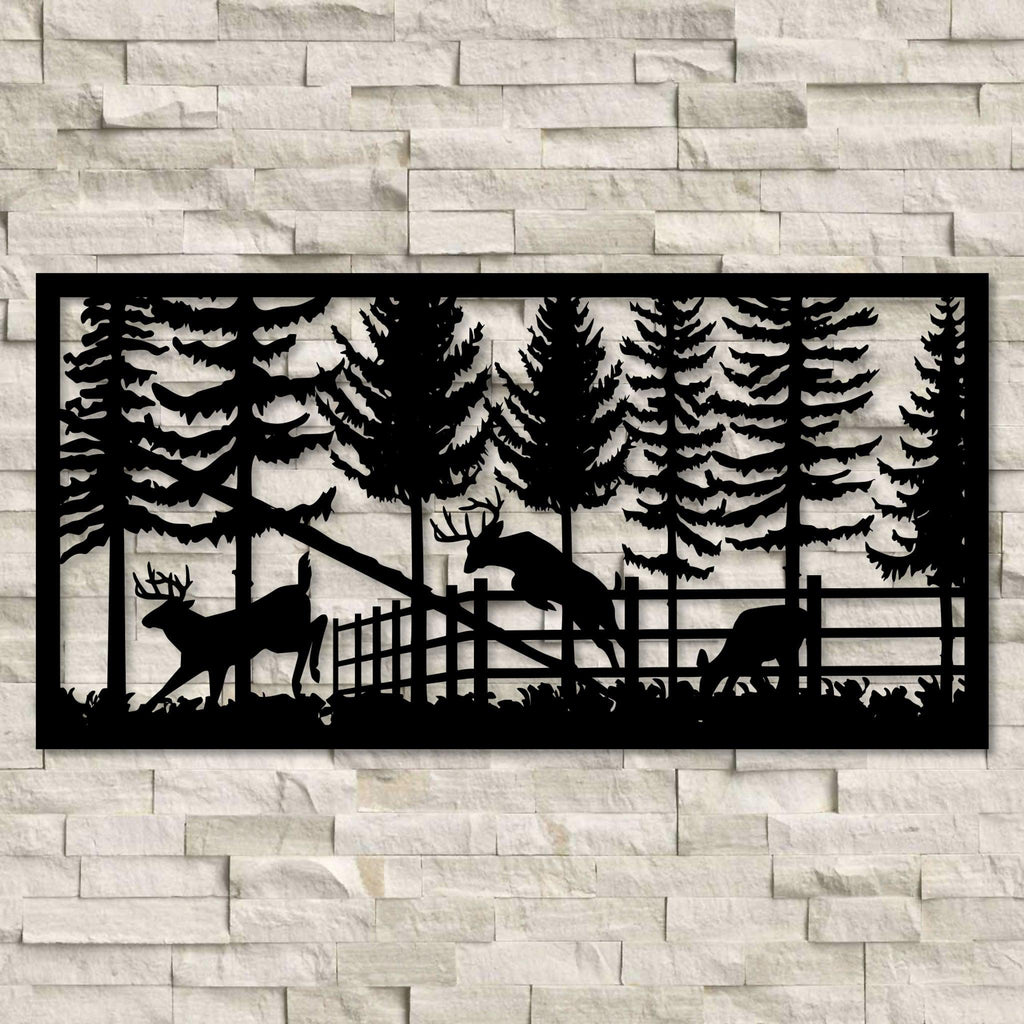 Deer & Forest Scene Wall Panel