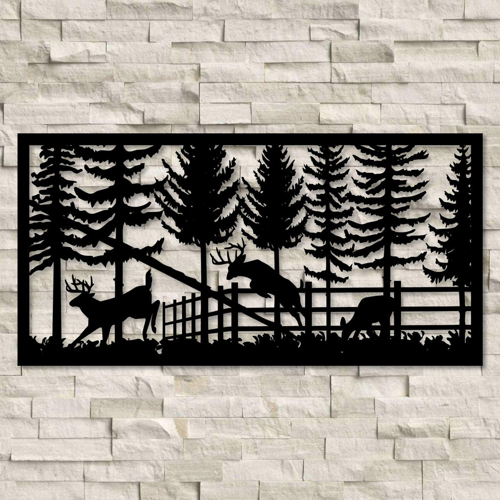 Outdoors & Wildlife Decor | Deer & Forest Wall Panel | USA Metal Art ...