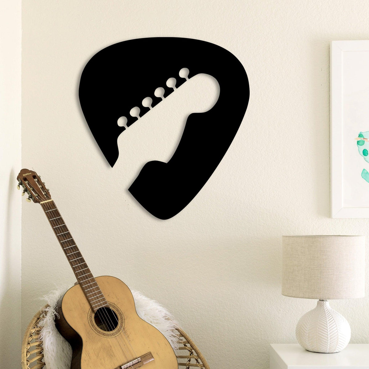 Music Room Decor | Guitar Pick Wall Art | Metal Designs & Home Decor ...