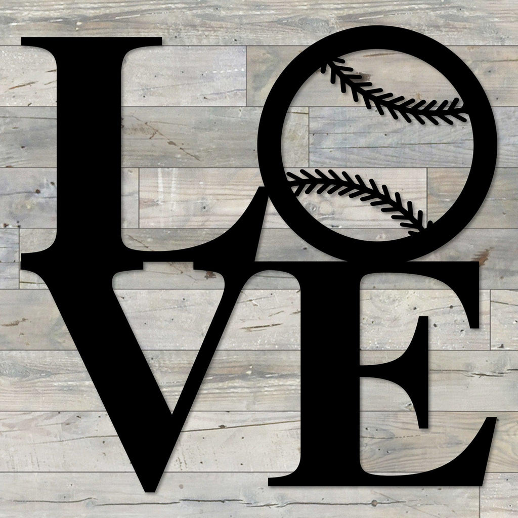 Baseball Love Metal Wall Art