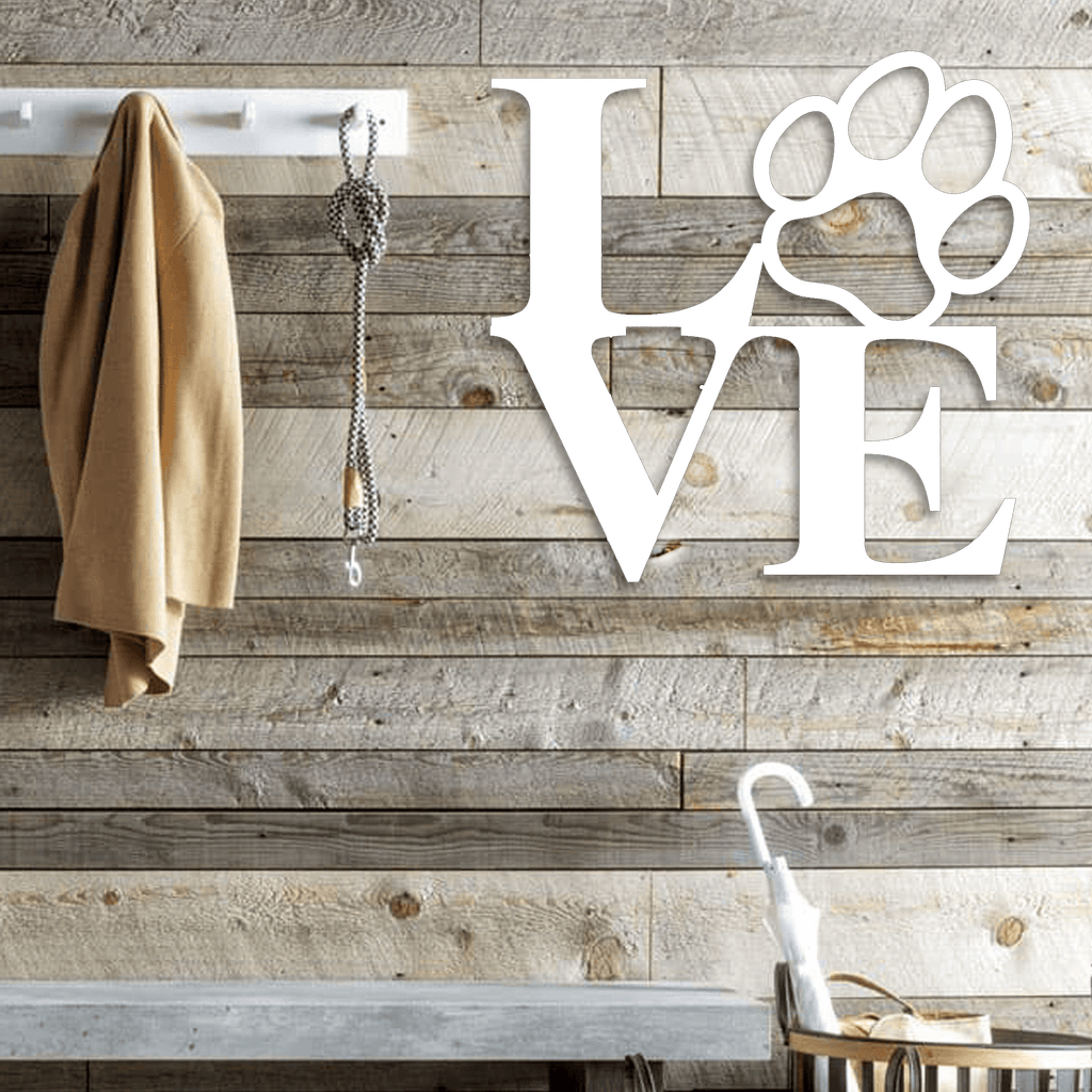 Metal Love with Paw Wall Decor