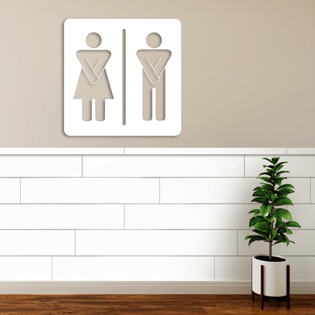 Metal Restroom Men/Women Wall Art
